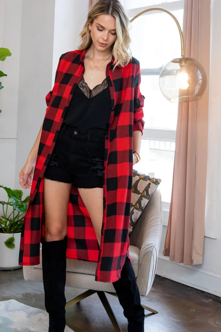 Ruby Red Plaid Tunic