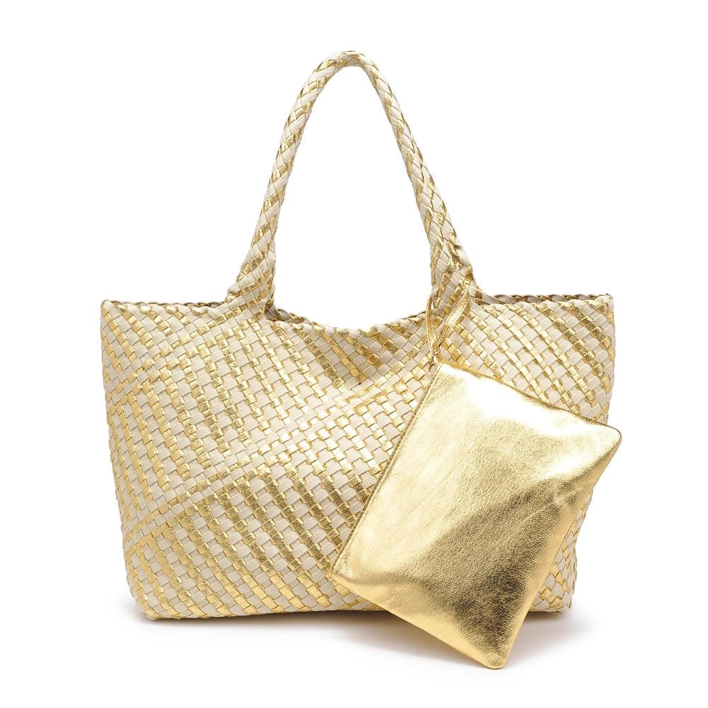 Elevated Woven Gold Tote